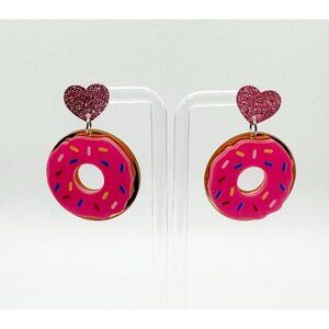 Retro Earrings Donut Dangle Drop Set